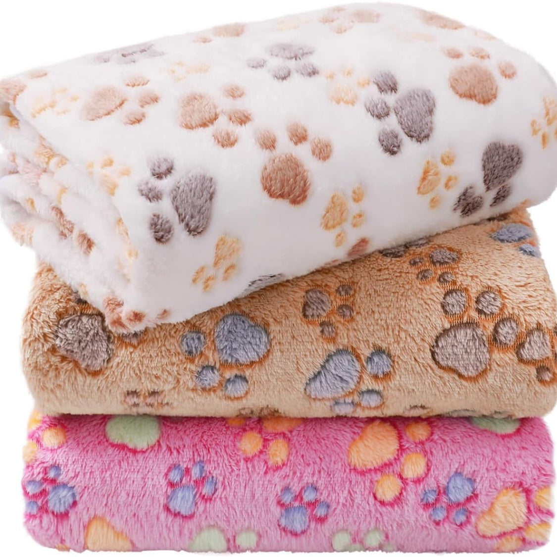 CalmCurl comfort blanket 3-pack, folded stack